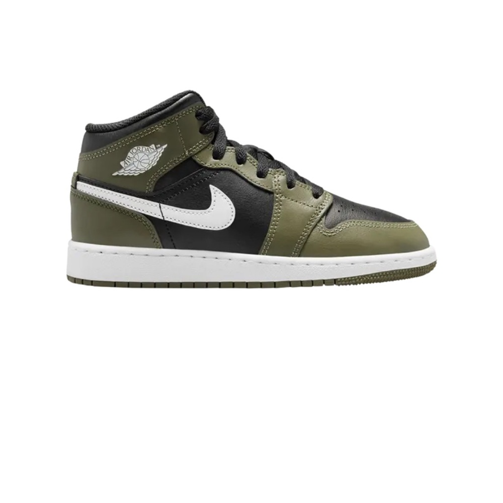 Jordan Sneakers with Black and Olive Accents